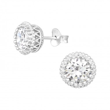 Sparkling - 925 Sterling Silver Stud Earrings with CZ SD39150