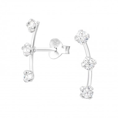 Sparkling - 925 Sterling Silver Stud Earrings with CZ SD39190