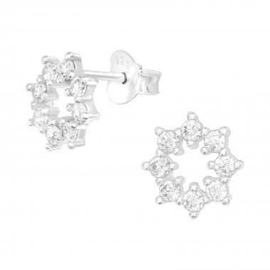 Sparking - 925 Sterling Silver Stud Earrings with CZ SD40056