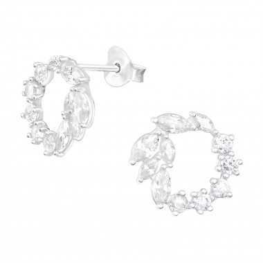 Sparking - 925 Sterling Silver Stud Earrings with CZ SD40075