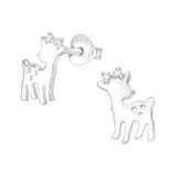 Deer - 925 Sterling Silver Stud Earrings with CZ SD40101