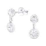 Round - 925 Sterling Silver Stud Earrings with CZ SD40962