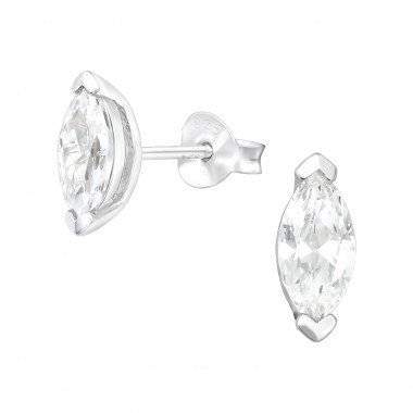 Marquise - 925 Sterling Silver Stud Earrings with CZ SD40992