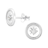 Round - 925 Sterling Silver Stud Earrings with CZ SD41265
