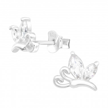Dragonfly - 925 Sterling Silver Stud Earrings with CZ SD41281