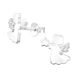 Angel - 925 Sterling Silver Stud Earrings with CZ SD41309