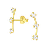 Sparkling - 925 Sterling Silver Stud Earrings with CZ SD42392