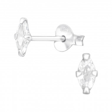 Marquise - 925 Sterling Silver Stud Earrings with CZ SD42393
