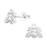 Bee - 925 Sterling Silver Stud Earrings with CZ SD43371
