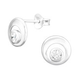Round - 925 Sterling Silver Stud Earrings with CZ SD43422