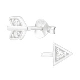 Arrow - 925 Sterling Silver Stud Earrings with CZ SD43550