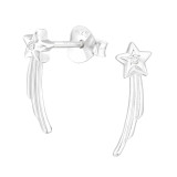 Shooting Star - 925 Sterling Silver Stud Earrings with CZ SD43551