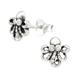 Octopus - 925 Sterling Silver Stud Earrings with CZ SD43553