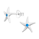 Starfish - 925 Sterling Silver Stud Earrings with CZ SD45578