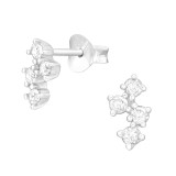 Cluster - 925 Sterling Silver Stud Earrings with CZ SD46269