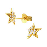 Fading Star - 925 Sterling Silver Stud Earrings with CZ SD46920
