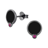 Round - 925 Sterling Silver Stud Earrings with CZ SD46977