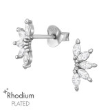 Marquise - 925 Sterling Silver Stud Earrings with CZ SD47183