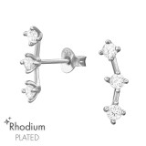 Climber - 925 Sterling Silver Stud Earrings with CZ SD47195