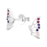 Butterfly - 925 Sterling Silver Stud Earrings with CZ SD47331