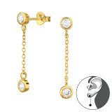 Circle - 925 Sterling Silver Stud Earrings with CZ SD47527