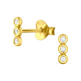 Round - 925 Sterling Silver Stud Earrings with CZ SD47850