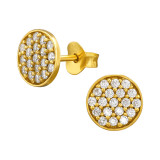 Round - 925 Sterling Silver Stud Earrings with CZ SD49061