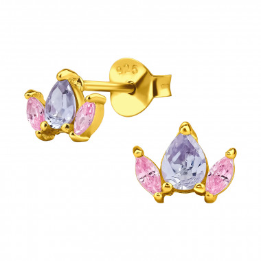 Marquise - 925 Sterling Silver Stud Earrings with CZ SD49510