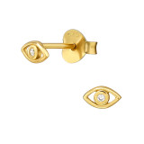 Evil Eye - 925 Sterling Silver Stud Earrings with CZ SD49552