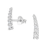 Climber - 925 Sterling Silver Stud Earrings with CZ SD50062