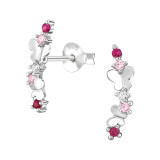 Multiple Butterfly - 925 Sterling Silver Stud Earrings with CZ SD50191