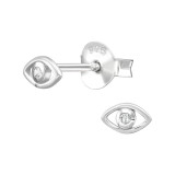 Evil Eye - 925 Sterling Silver Stud Earrings with CZ SD50395