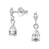Marquise & Pear-Cut Drop - 925 Sterling Silver Stud Earrings with CZ SD50613