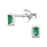 Square - 925 Sterling Silver Stud Earrings with CZ SD50673