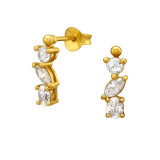 7mm Climber - 925 Sterling Silver Stud Earrings with CZ SD51232