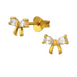 7.5Mm Bow - 925 Sterling Silver Stud Earrings with CZ SD51233