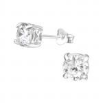 Round - 925 Sterling Silver Stud Earrings with CZ SD9470 Round - 925 Sterling Silver Stud Earrings with CZ SD9470
