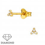 Triangular Cluster - 925 Sterling Silver Diamond Ear Studs SD49863 Triangular Cluster - 925 Sterling Silver Diamond Ear Studs SD49863