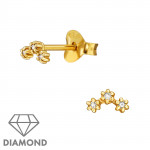 Flower - 925 Sterling Silver Diamond Ear Studs SD49865 Flower - 925 Sterling Silver Diamond Ear Studs SD49865