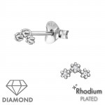 Flower - 925 Sterling Silver Diamond Ear Studs SD49866 Flower - 925 Sterling Silver Diamond Ear Studs SD49866