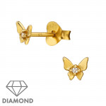 Butterfly - 925 Sterling Silver Diamond Ear Studs SD49867