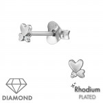 Connected Hearts - 925 Sterling Silver Diamond Ear Studs SD49870 Connected Hearts - 925 Sterling Silver Diamond Ear Studs SD49870
