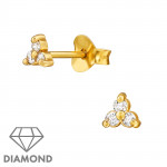 Flower - 925 Sterling Silver Diamond Ear Studs SD49871 Flower - 925 Sterling Silver Diamond Ear Studs SD49871