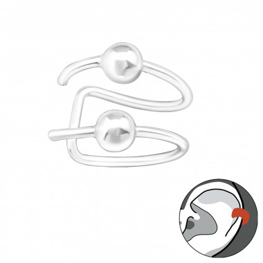 Plain - 925 Sterling Silver Cuff Earrings SD17634