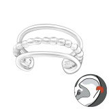 Plain - 925 Sterling Silver Cuff Earrings SD22153