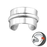 Plain - 925 Sterling Silver Cuff Earrings SD22163
