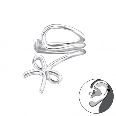 Bow Tie - 925 Sterling Silver Cuff Earrings SD22175