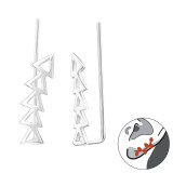 Triangle - 925 Sterling Silver Cuff Earrings SD24357