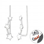 Star - 925 Sterling Silver Cuff Earrings SD24359