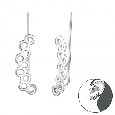 Circles - 925 Sterling Silver Cuff Earrings SD24570